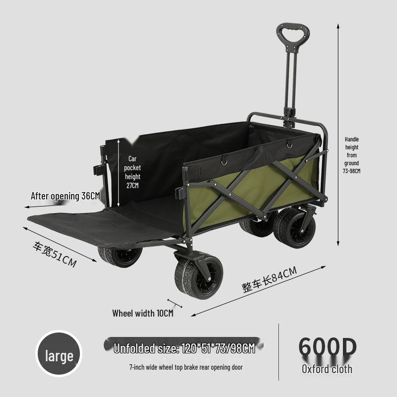 Portable Foldable Outdoor Camping and Shopping Cart with Large Capacity