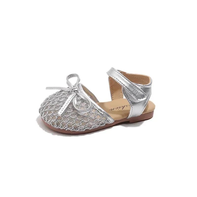 2025 Children Princess Sandals for Girls Summer New Fashion Korean Style Soft Bottom Anti-slippery Versatile Cut-outs Beach Shoe