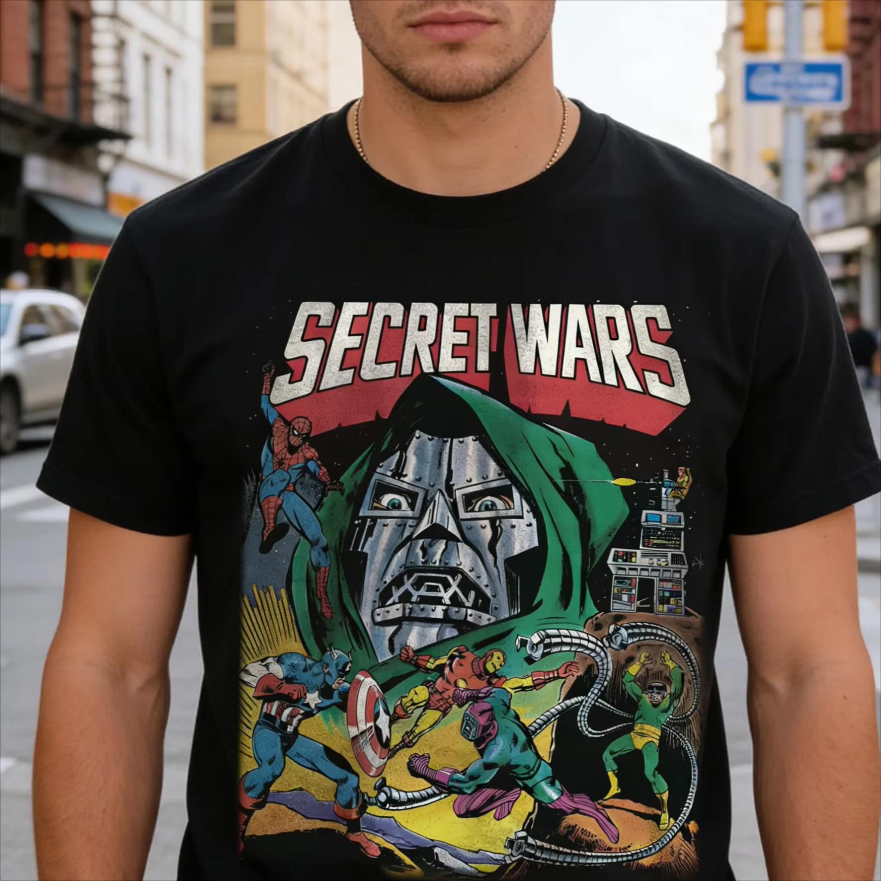 

90s Doctor Doom Comic Graphic Cotton Tshirts Men Women Movie Fan Gift Marvel Superhero Print Tshirt Summer Casual Soft Tops 2XL