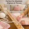 Chunky Yarn Blanket Loom Wooden Knitting Loom Kit Adjustable DIY Throw Blanket Loom for Beginners Chunky Yarn Knitting