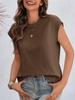 Women's Cotton Cap Sleeve Tank Top Crew Neck Loose Fit Summer T Shirt