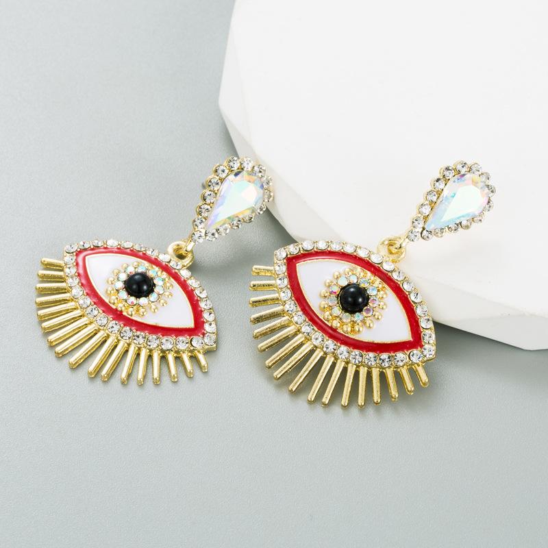 Cercei de damă temperament lung cu ciucuri plin de cristal Simplu versatili Exagerați cercei mici cu picătură premium