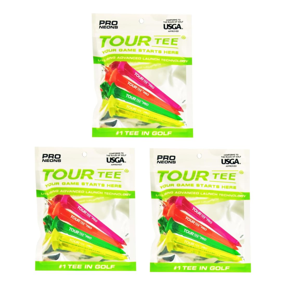 

Genuine TOUR TEE Tour Tee Pro Neon 80mm of USGA Conforming Golf Tees of (Set 4) T-489-590 R&A (Set 3)