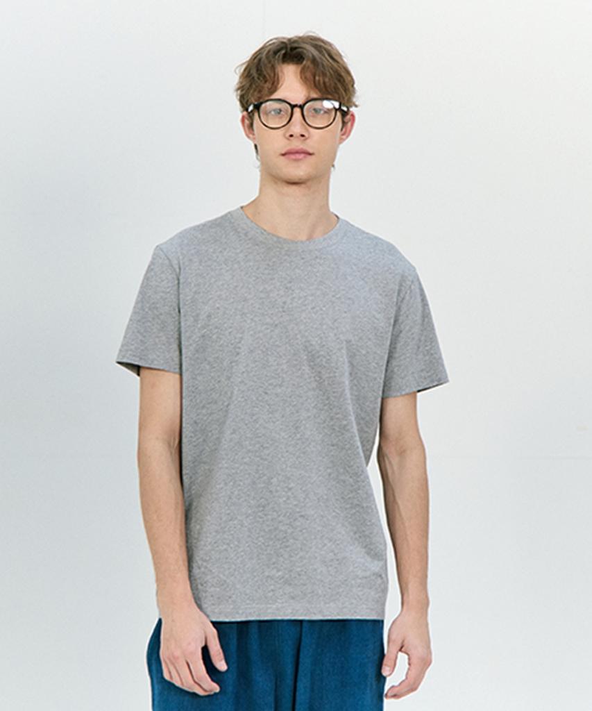 BASIC HOUSE 30-Count Cotton Regular Fit Round Plain Short Sleeve T-Shirt (6 Colors) Lats0126 (Type A)