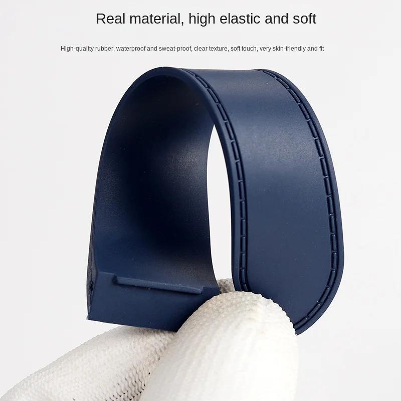 Für Cartier Santos 100 Wasserdichtes Silikonarmband Santos Gummiarmband Herren Große Größe 23 25mm Uhrenarmband Uhrenband Armband Blau