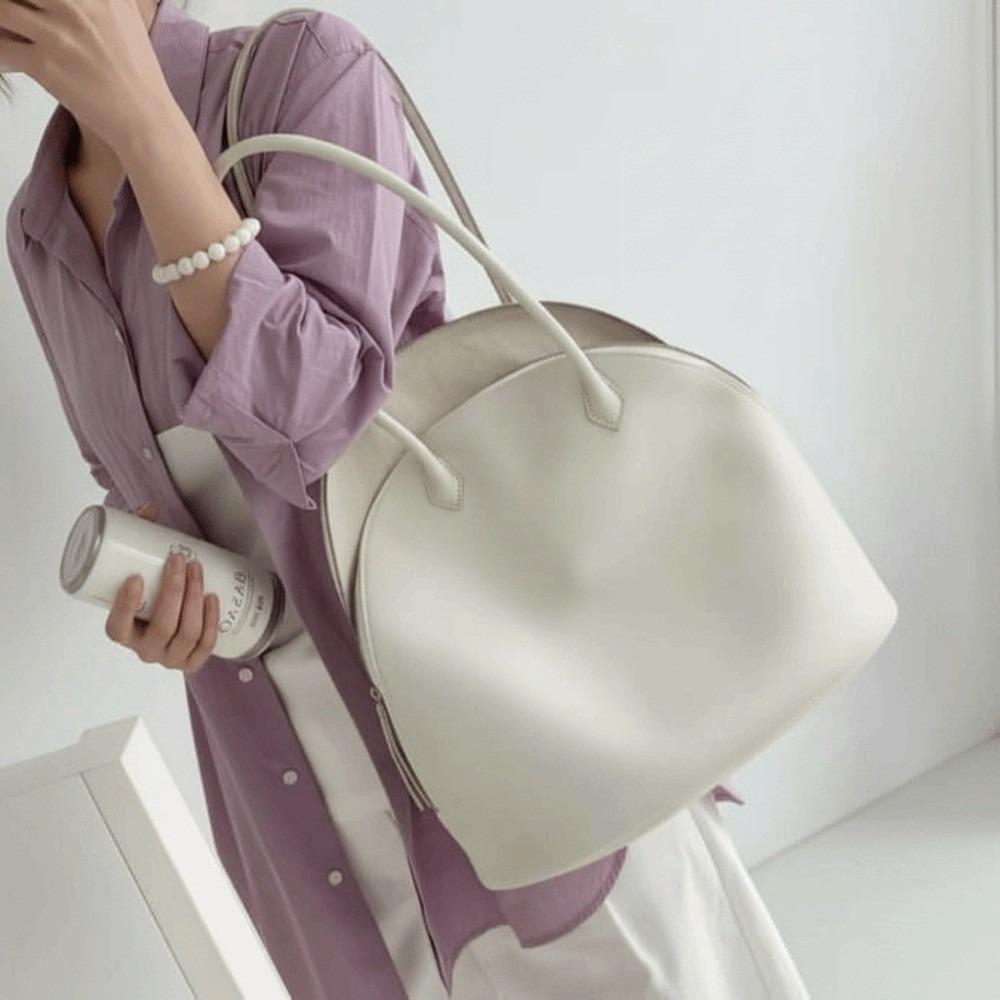 Versatile Style Shell Shoulder Bag Soft Handheld Shoulder Bag New PU Leather Tote Bag  Shopping Bag