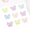 Silver Lined Frosted Butterfly Beads Acrylic Charms for DIY Jewelry Keychain 10 Pcs