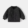 Casual Solid Color Stand Collar Boys Kids Winter Padded Outwear Coat