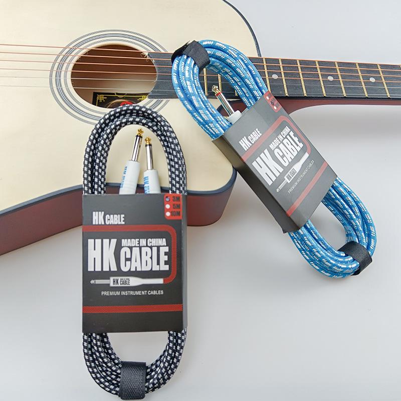 HK Braided Audio Cable for Guitars and Basses - Noise Reduction, Acoustic & Electric Use