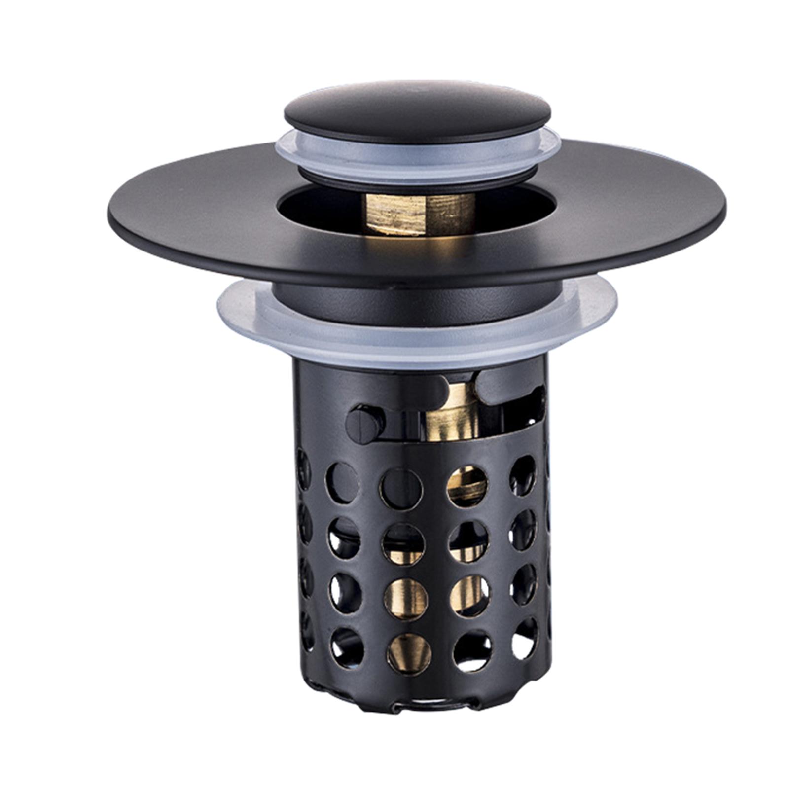 

Модернизированный сливной фильтр для раковины 4-в-1, Универсальная пробка для раковины с 2-слойной съемной корзиной-фильтром для сбора волос, Подходит для раковин 1,1-2,36 дюйма (США), Анти-Кл One Size