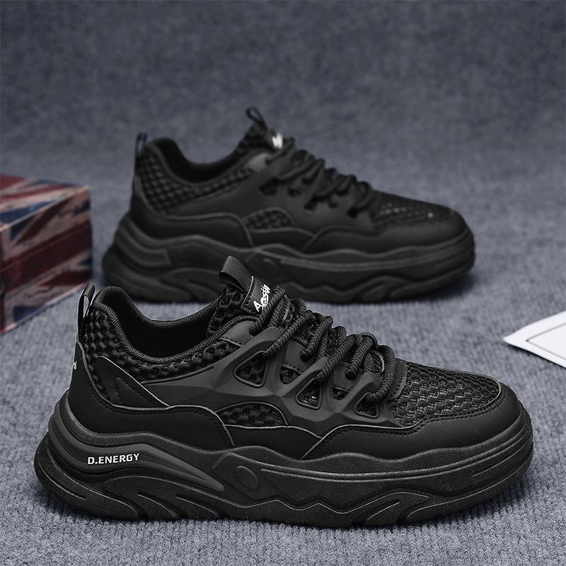 Mesh Fabric Breathable Comfortable Thick Soled Shoes for Men's 2026 Spring Fashi Trend Shallow Mouth Versatile Chunky sneakers