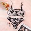 Kadın Sexy Lingerie İki Parçalı Akın Siyah Örgü Baştan Çıkarıcı Sexy Lingerie