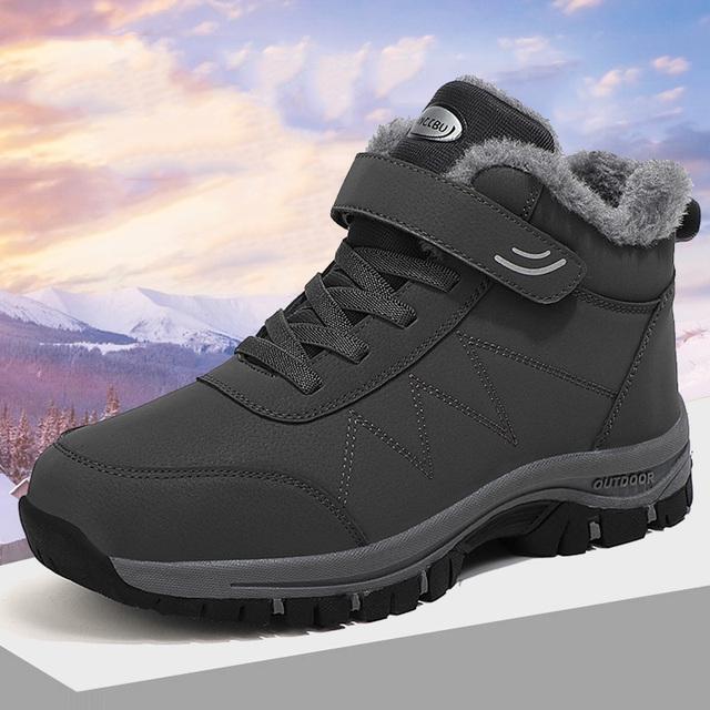 Herrenstiefel Winterstiefel Damenstiefel Plüschleder wasserdichte Turnschuhe Outdoor warme Stiefel Unisex Kletterschuhe Schnürstiefel Wanderstiefel Mann
