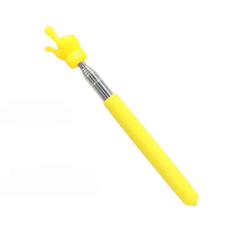1pc Stainless Steel Rod Finger Design Teaching Stick Teaching Pointer Telescopic Classroom Finger Pointer Teachers Supplies