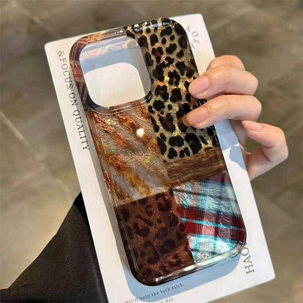 Luxus-Leopardenmuster-Handyhülle für iPhone 17 Air 16 16e 15plus 14 13 12 11 Pro Max Stilvolles Tier-Muster Stoßfeste Rückabdeckung