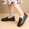 Soft-Sole Mom Shoes - Fall Flat Slip-On Leather Shoes Genuine Leather Middle-Aged & Elderly Women's Shoes Anti-Slip Plus Size