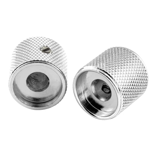 Musiclily Pro 1/4" Guitar Flat Top Aluminum Knobs, Side-Threaded Control Knobs, Barrel Knobs for Fender Mexico Player Tele Electric Guitars, Chrome (S