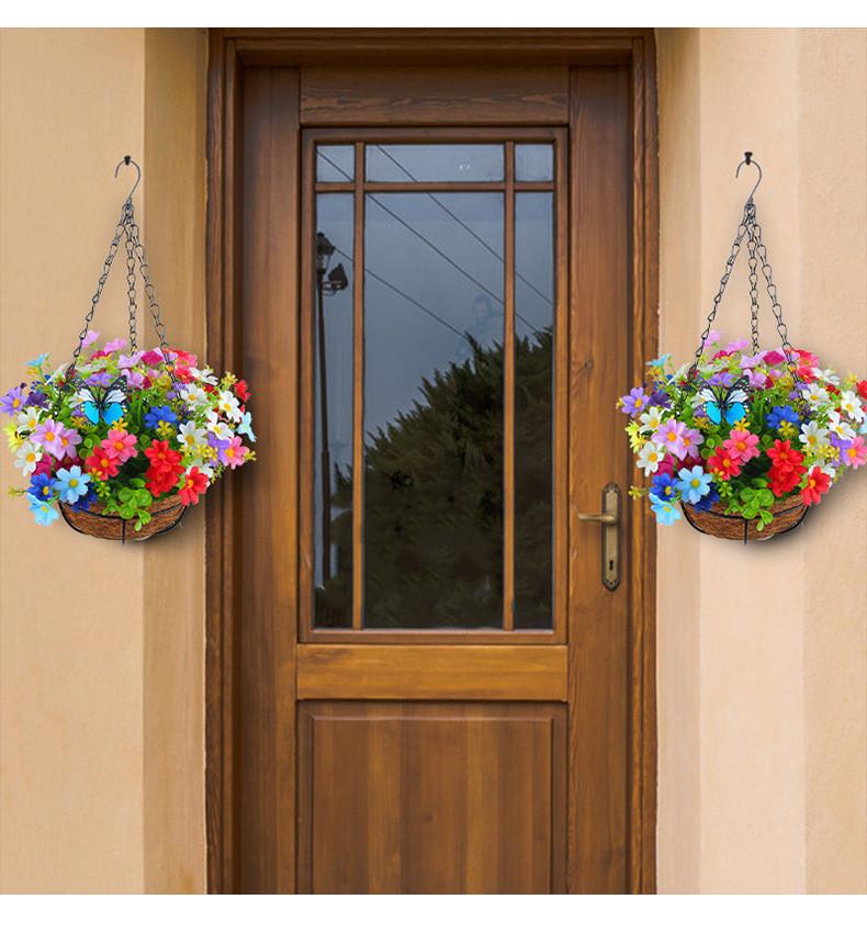 Heimdekoration Künstliche Blume Hängekorb mit Schmetterlingsdesign für Wohnzimmer und Garten