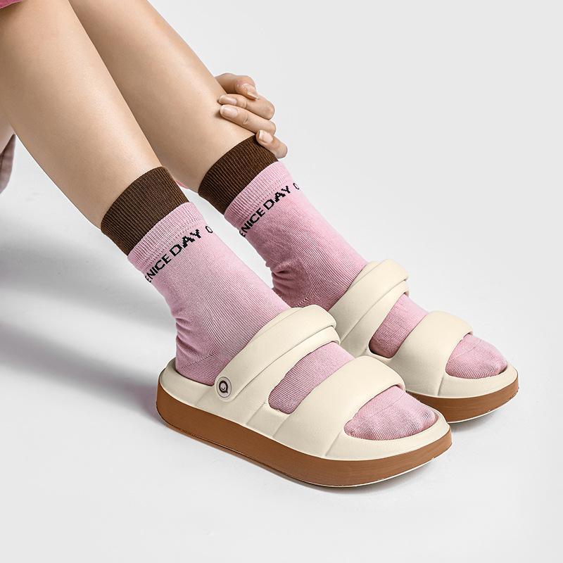 Fashion 2025 New Summer Platform Slippers For Women Home Street Shoes Thick Sole Soft EVA Mixed-color Girls Daily Walking Sandals