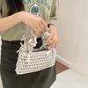 Yogodlns Fashion Solid Color Women's Knitted Small Handbag Woven Luxury Design Tassel Shoulder Bag Wrist Bag