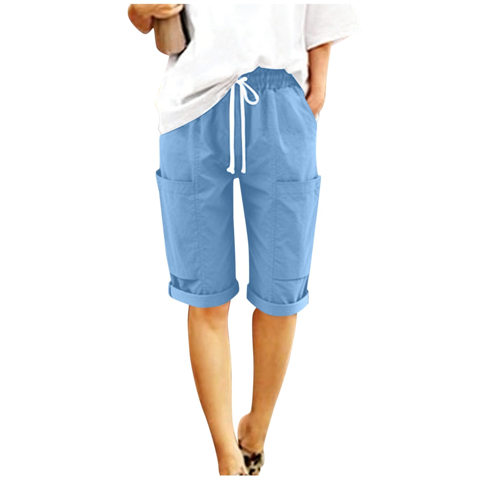 

Summer Shorts For Women Casual High Waist Shorts XL Темно-синій