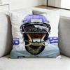 A-American Football Justin J-Jefferson Pillow Case Square Double-Sided Sofa Cushion Cover Bedroom Bedside Pillow Gift