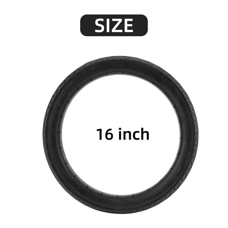Authentic 16 Inch 16 X 1.75 Bicycle Solid Tires Bicycle Bike Tires 16 X 1.75 Black Rubber Non-Slip Tires Cycling Tyre