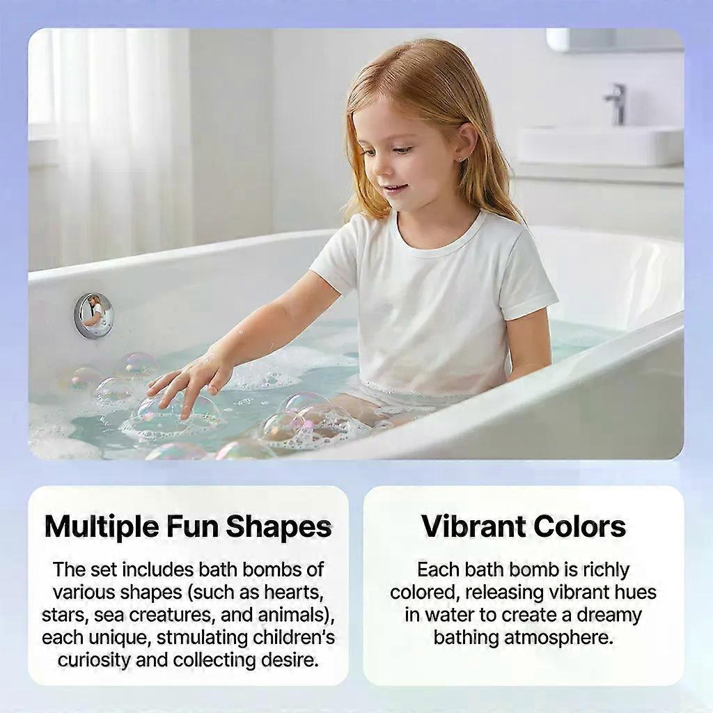 6-Pack Assorted Shape Bath Bombs Gift Set, Mermaid Themed Fizzing Bath Bombs with Rich Lather for Kids