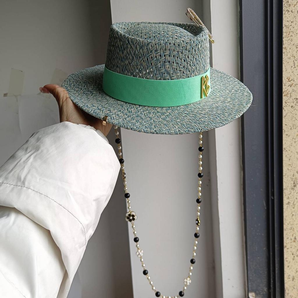 Hepburn Hat Sun Hats Shiny Straw Hat European American Braided Female Sunshade Beach Hat Sombrero
