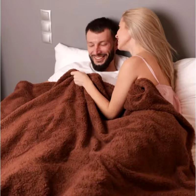 Plus Size Shaggy Blankets For Couple, Winter Thickened Warm Blanket | Waterproof Luxury Rectangle Napping Blanket