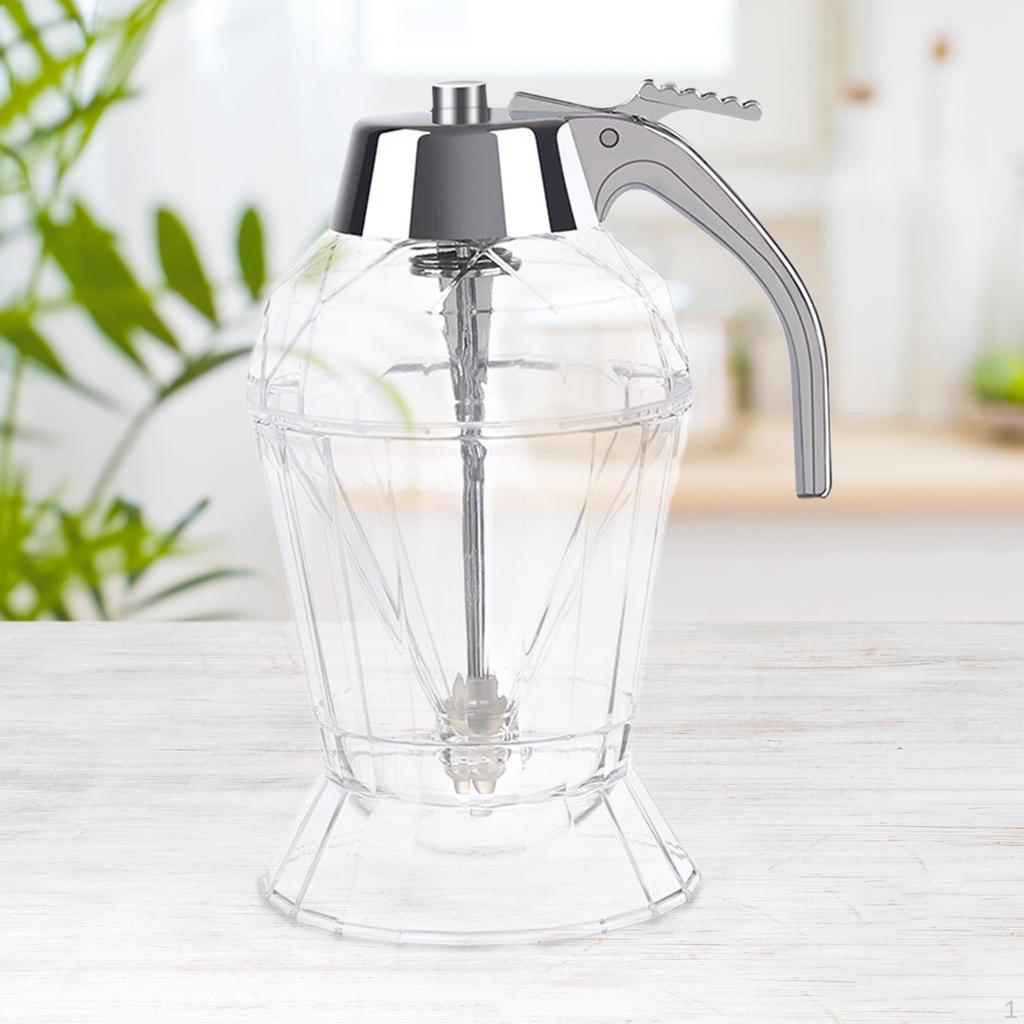 Honey Jar with Stand Dispenser, Clear, 180ml No Drip ,Maple Syrup Pot for