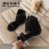 Sandali estivi alla moda per bambine, nuove scarpe romane alla moda a una cinghia, stile bohémien con nappe, stivaletti alla moda per bambini
