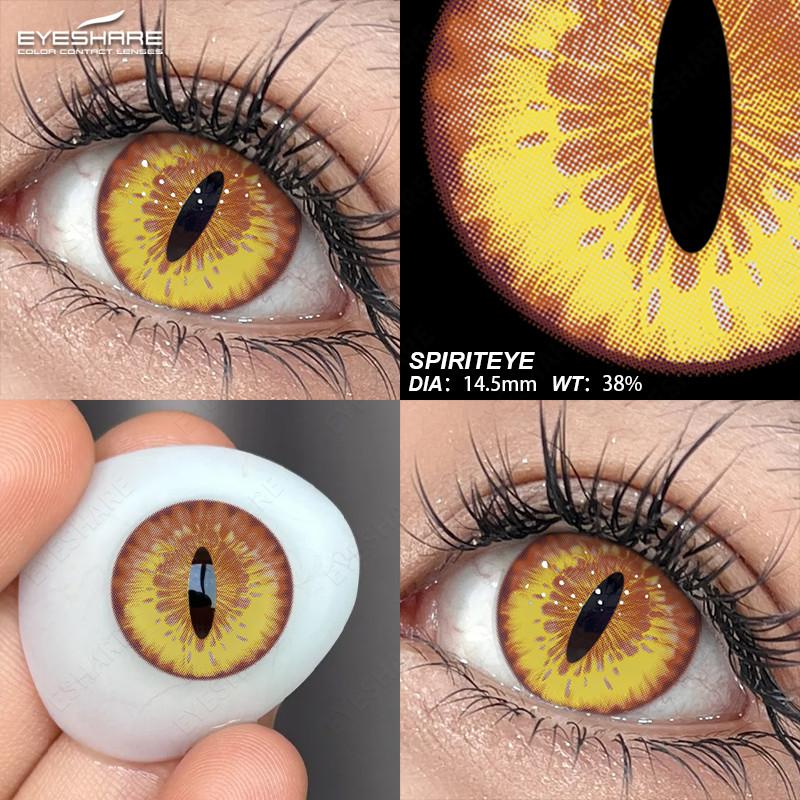 

EYESHARE 1 Pair Cat Eye Cosplay Contact Lenses for Halloween Eye Makeup Lens Anime Role Playing Accessories