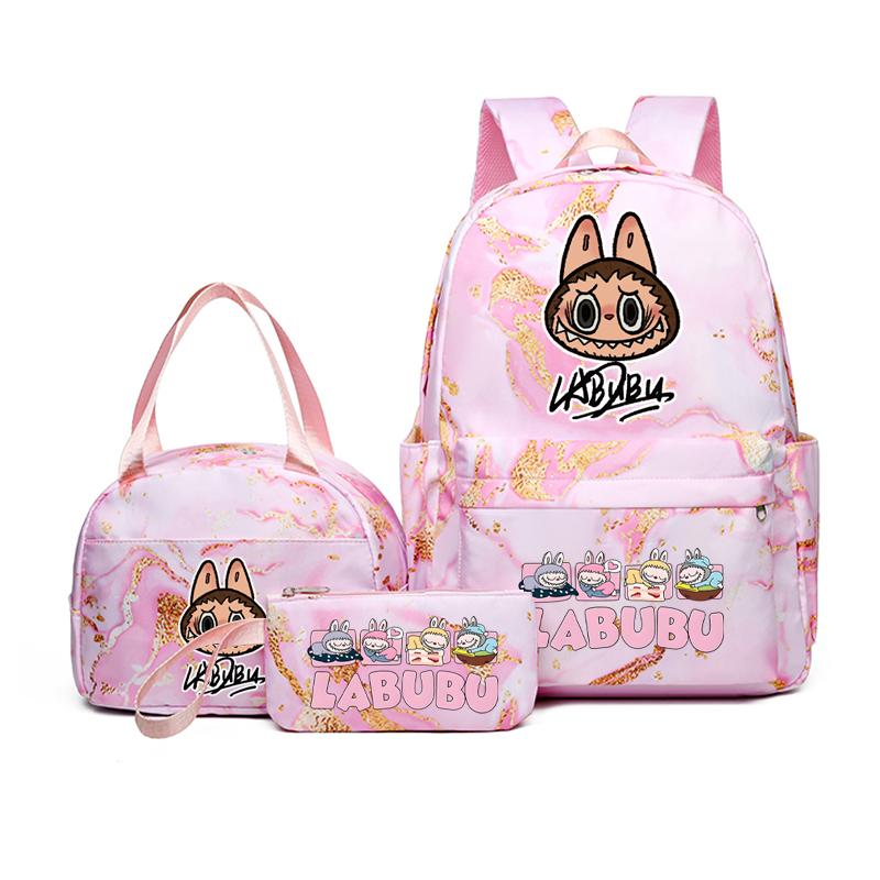 3 Buc/set Rucsac Drăguț Imprimat Geantă de Prânz Etui pentru Creioane Adolescent Băiat Fată Rucsac Student Zimomo Ghiozdan Femei Geantă de Călătorie Cadou