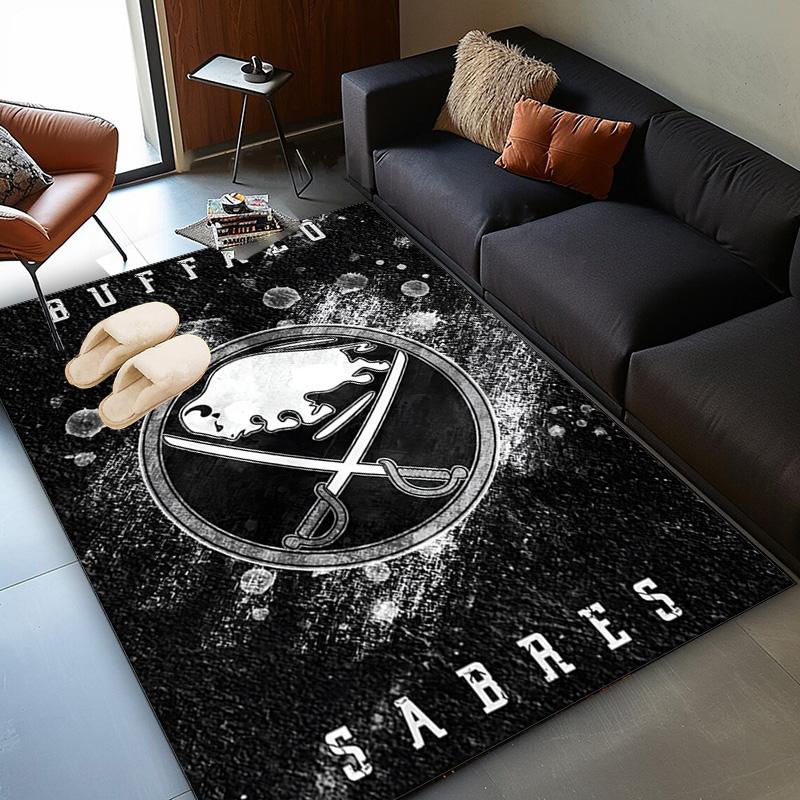 Buffalo Hockey Emblem Area Rug Suitable for Indoor And Outdoor,Carpets for Kitchens, Homes, Offices, Living Rooms,Home Decor,Christmas Gift