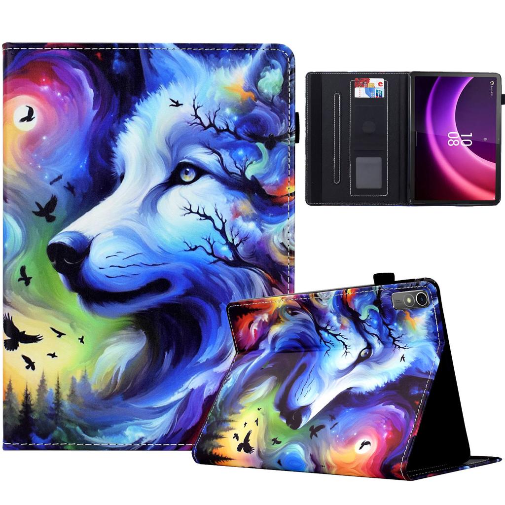 For Lenovo Tab P11 Gen 2 TB-350/Xiaoxin Pad Plus (2023) Case Pattern Printing Card Holder Leather Tablet Stand Cover