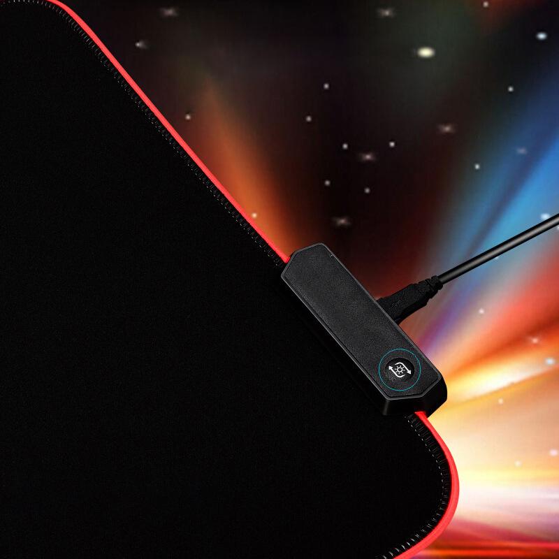 

350x250x3mm RGB Gaming Mouse Pad USB Colorful LED Light Cool Mouse Mat As Shown A