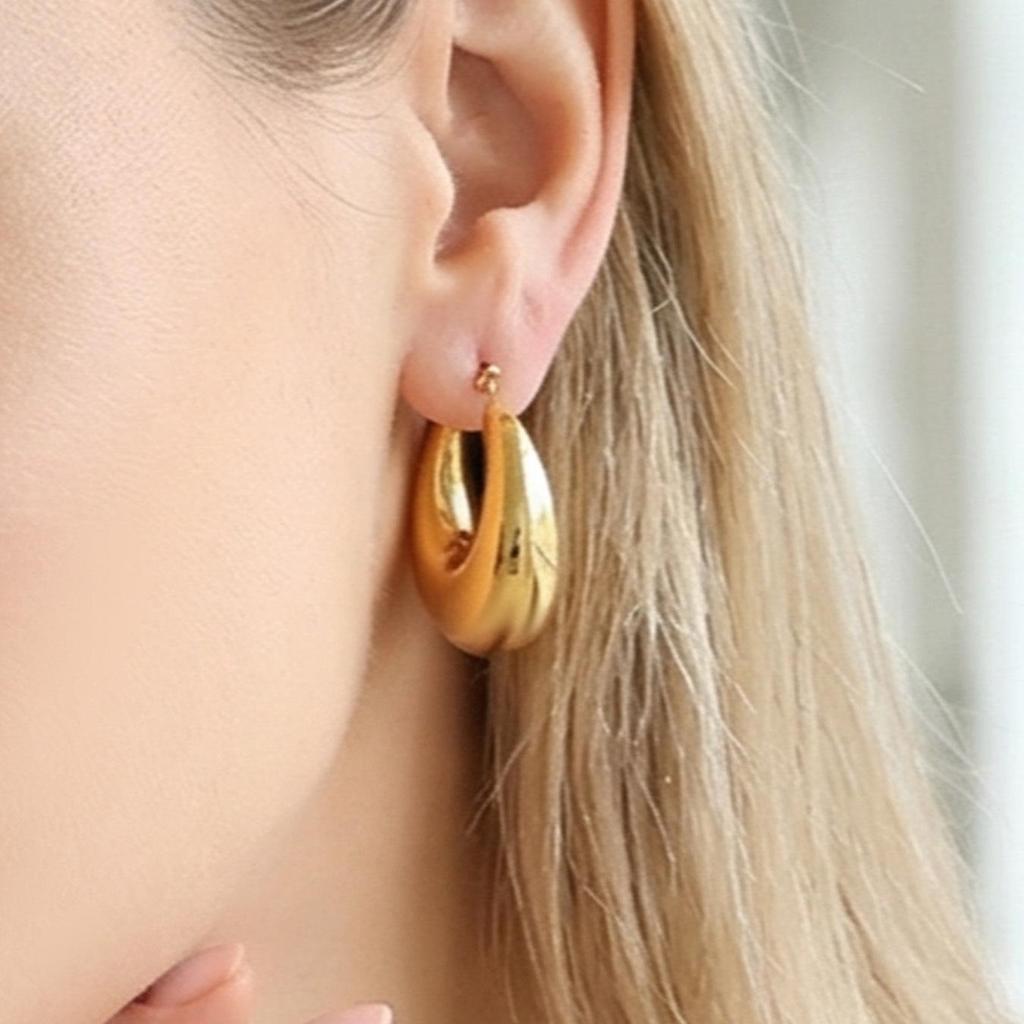 Französische Marke Mode Nische 18K Goldbeschichteter Edelstahl U-förmige Ohrringe - Vielseitiges grenzüberschreitendes Design