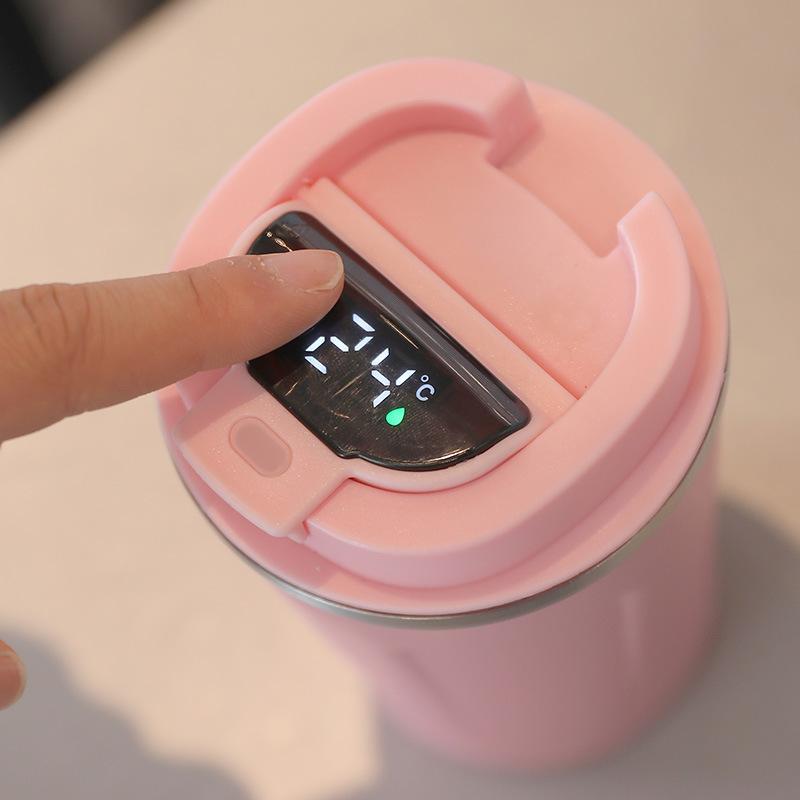 Handy Smart Thermos Cup Simple Temperature Measurement Double-layer Outdoor Steel Cup True Air-proof Water Cup Coffee Cup