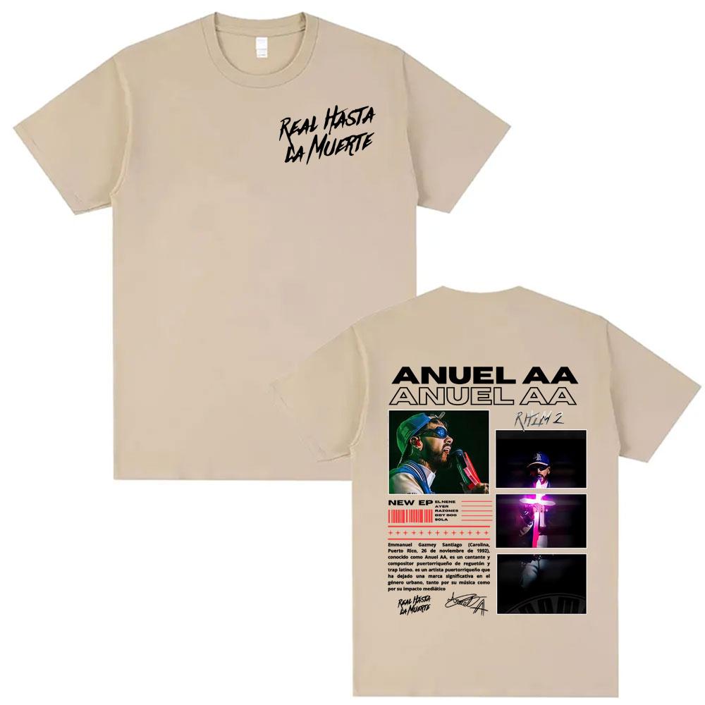

Rapper Anuel AA Rhlm 2 Album 2025 Merch T-Shirts Men Women High Quality Casual TShirt Fashion Vintage Hip Hop Pop Music T Shirts 4XL
