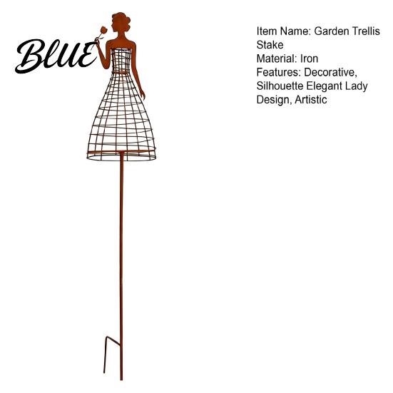 Romantic Garden Decor Metal Elegant Lady Trellis for Climbing Plants Weatherproof Plant Support Stake Iron Vine Pergola Decorative Woman Silhouette