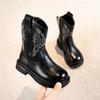 WUIWUIYU Western Short Boots for Boys and Easy to Walk Birthday Size 20cm Kids' Boots, Girls, Water-Repellent, in, Flexible, Fall/Winter Shoes,
