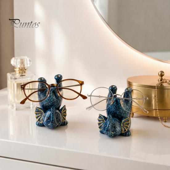 Retro Style Eyewear Support Inverted Elephant Glasses Holder, Handmade Resin Eyeglass Stand, Unique Desk Organizer Decorative for Home Office Durable
