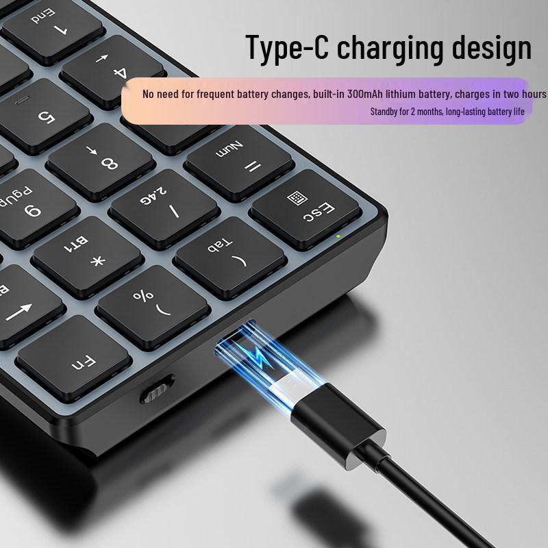 K23 Dual-Mode Wireless Mini Keyboard: Silent, Rechargeable, Bluetooth-Compatible for Computers and Laptops.