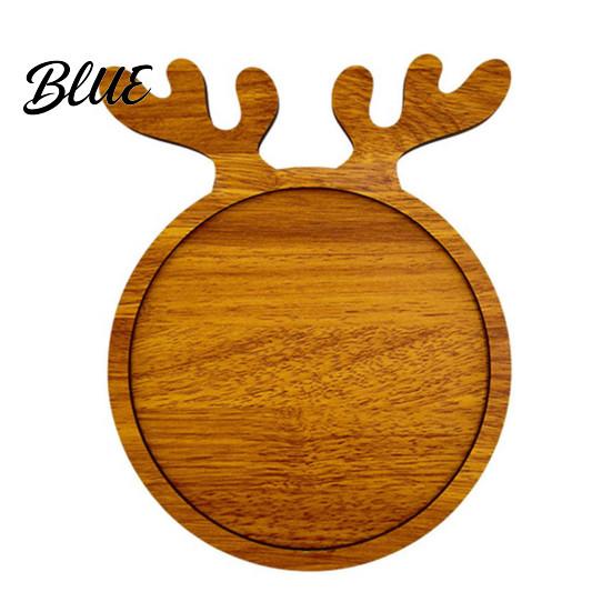 Natürliches Holz Snack-Organizer Weihnachtsbaum und Elch Serviertablett, Langlebige unterteilte dekorative Nuss-Fruchtschale Speiseplatte, Geschirr für
