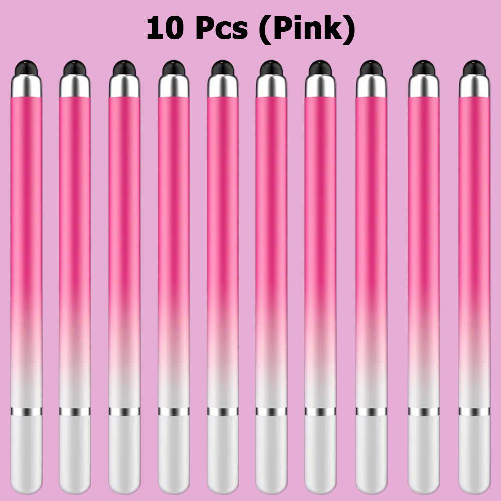 10Pcs Colorful Stylus Tablet Pen Universal 2-In-1 Drawing Screen Pencil for Samsung Huawei Phone IPad for IPhone Apple Touch Pen