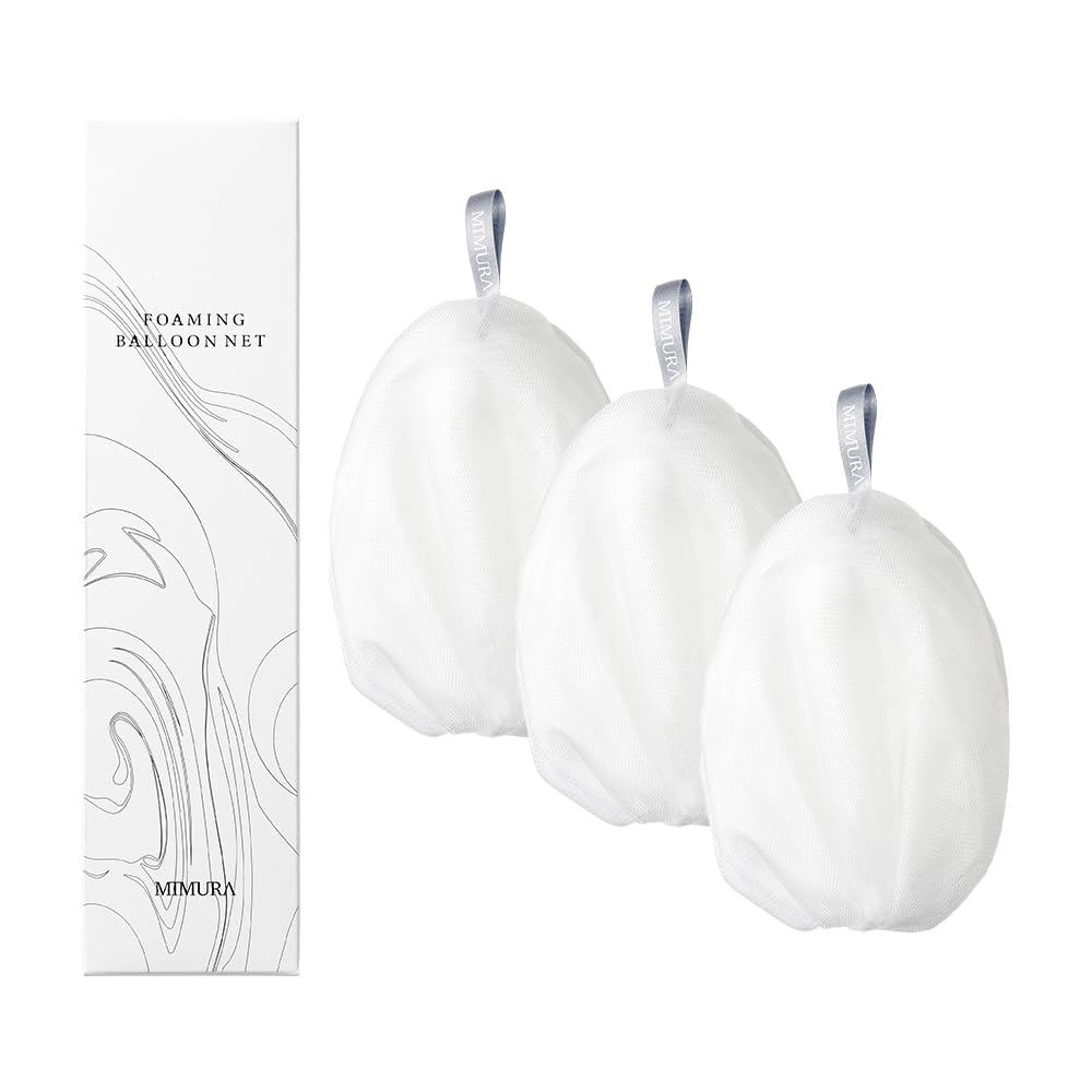 MIMURA Balloon Net Facial Cleansing Foaming Facial Dense Pore Solid Foam Facial For Facial For Body Soap Holder "Foaming 3-Piece Set" Net, Net,