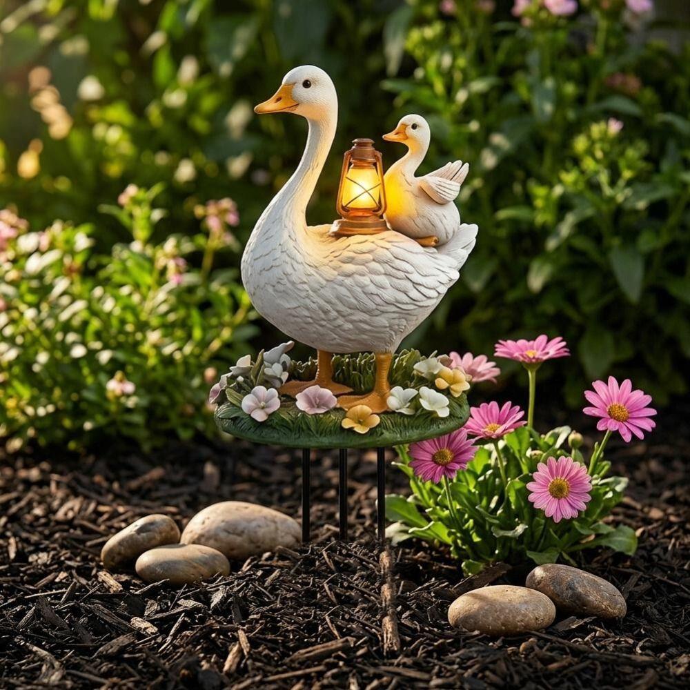 Acrylic Duck Yard Sign Lantern Pattern Ground Stake New Goose Garden Stake Animal Yard Decor