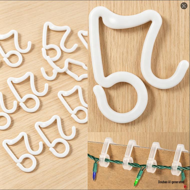 Christmas Tree Light Hook Set - Colorful Outdoor String & Decorative Hooks
