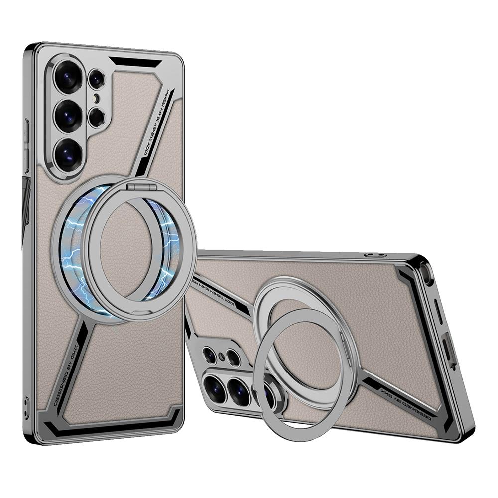 GKK Voor Samsung Galaxy S26 Ultra Magnetische Hoes PU + TPU Standaard Telefoonhoes Z-Vorm Ontwerp